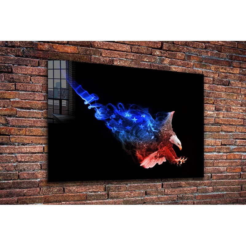 American Eagle Abstract Print Tempered Glass Wall Art 100% Made in Australia Ready to Hang