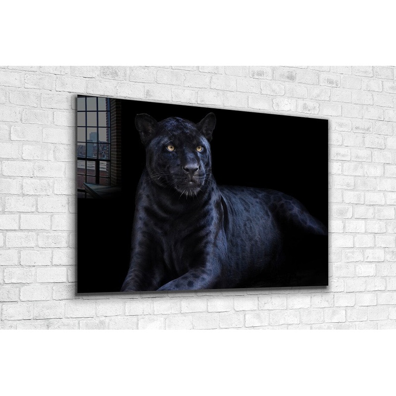 Black Panther Closeup Print Tempered Glass Wall Art 100% Made in Australia Ready to Hang