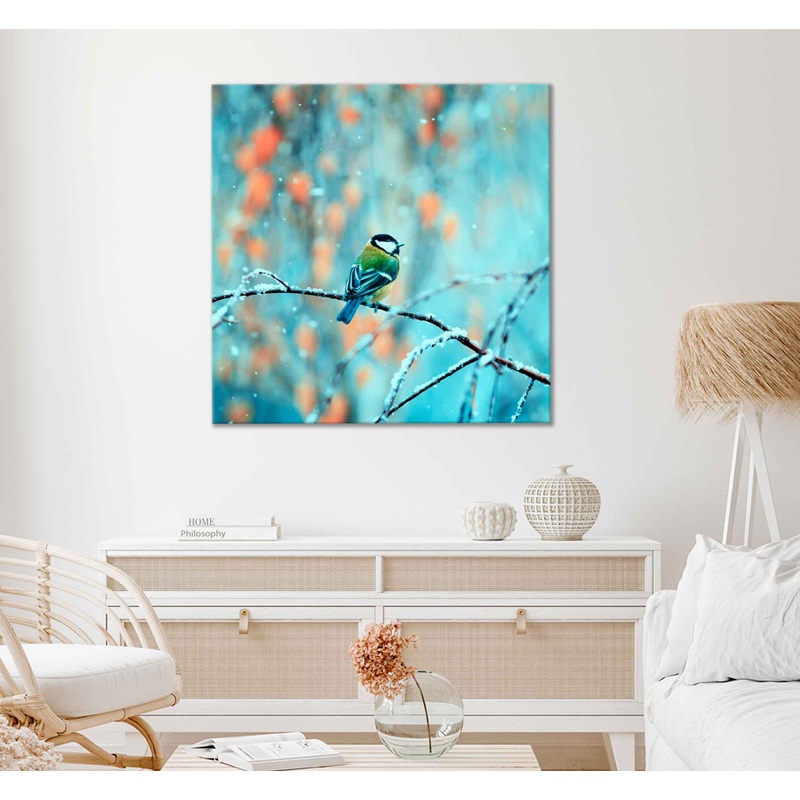Square Canvas Bird Sitting in The Park High Quality Print 100% Australian Made