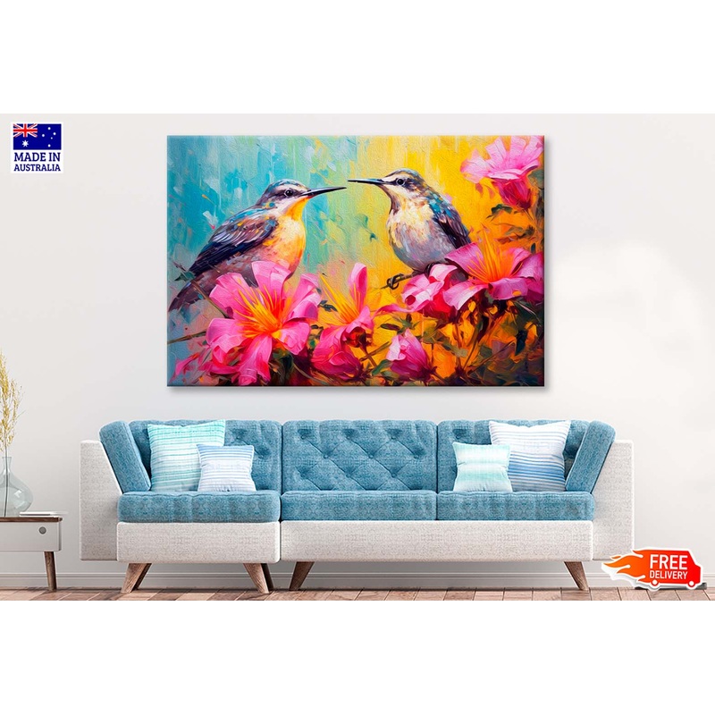 Acrylic Painting Two Little Birds Wall Art Limited Edition High Quality Print