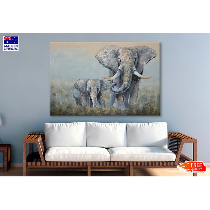 An Elephant, Animal, Gray Tone, Asia Wall Art Limited Edition High Quality Print