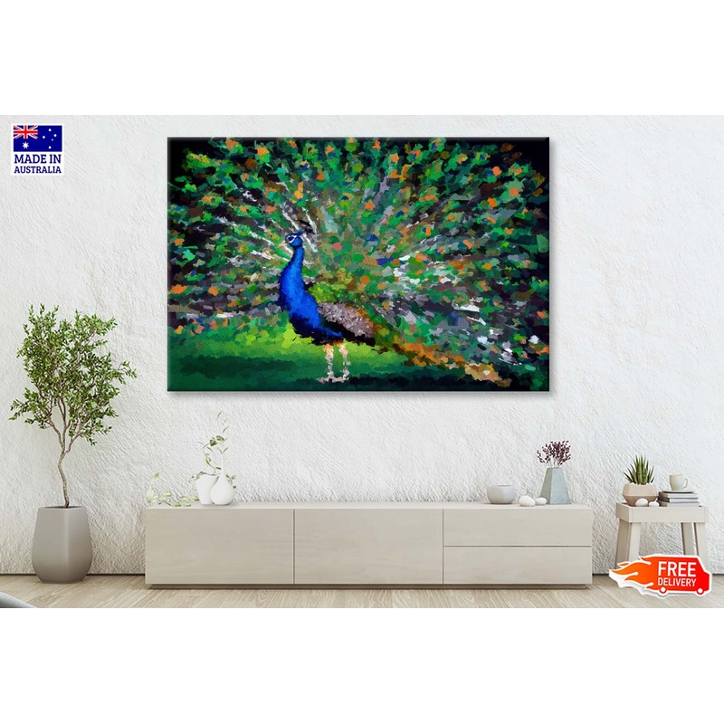 Beautiful Multicolored Peacock Wall Art Limited Edition High Quality Print