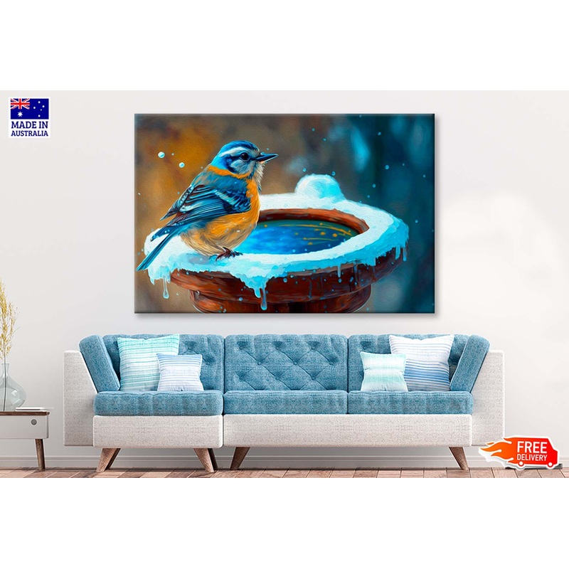 Beautiful Winter Time Bird Feeder Wall Art Limited Edition High Quality Print