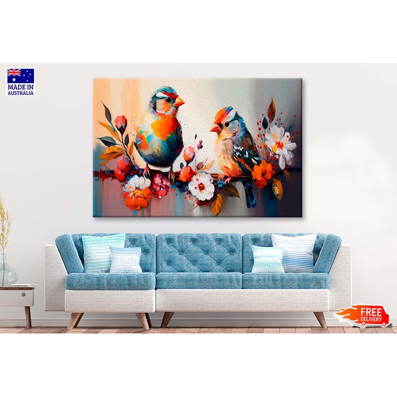 Birds & Flowers Oil Painting Wall Art Limited Edition High Quality Print