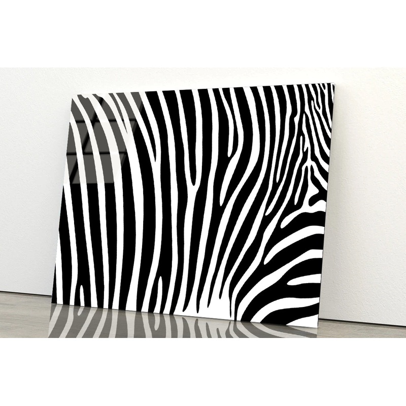 Black And White Zebra Pattern Acrylic Glass Print Tempered Glass Wall Art 100% Made in Australia Ready to Hang