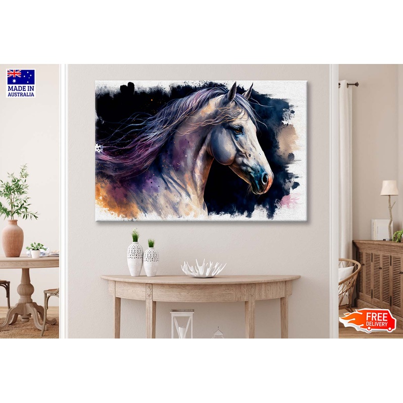 Watercolor Painting of Andalusian Horse Wall Art Limited Edition High Quality Print