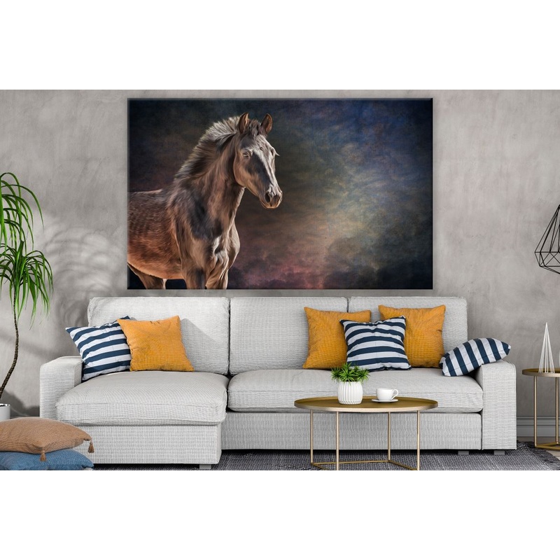 Brown Horse Portrait Painting Print Ready to hang 100% Australian Made