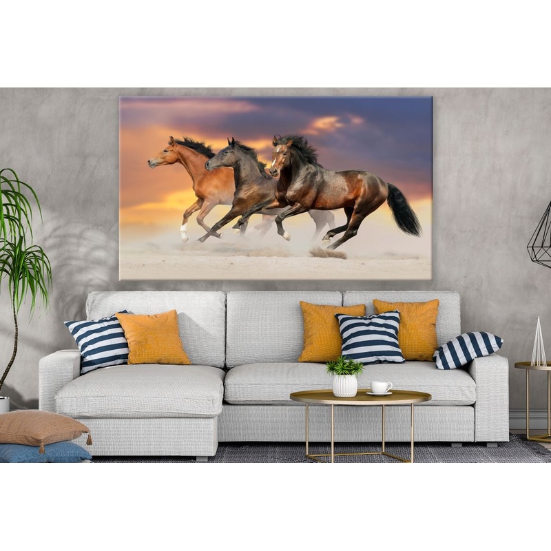 Running Horses Sunset Print 100% Australian Made