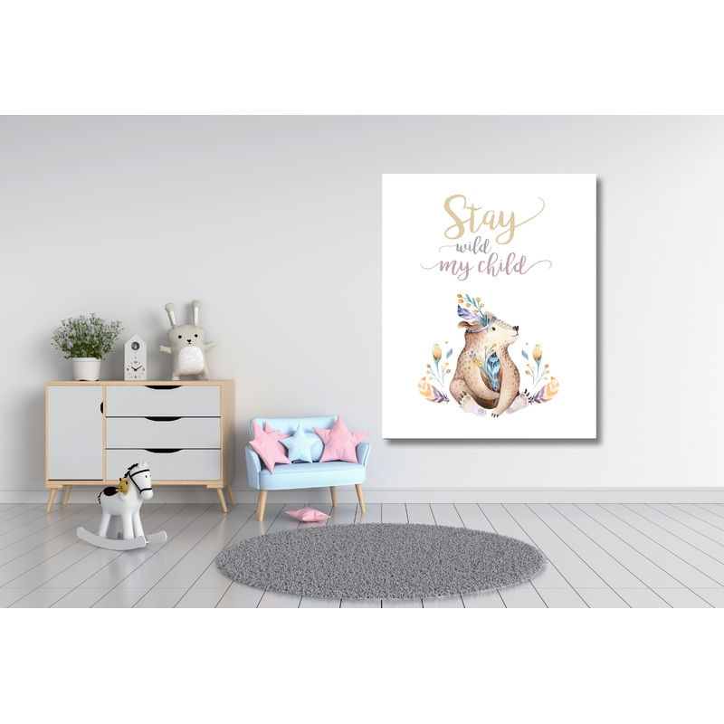 Stay Wild My Child Watercolour Kids Art Print 100% Australian Made