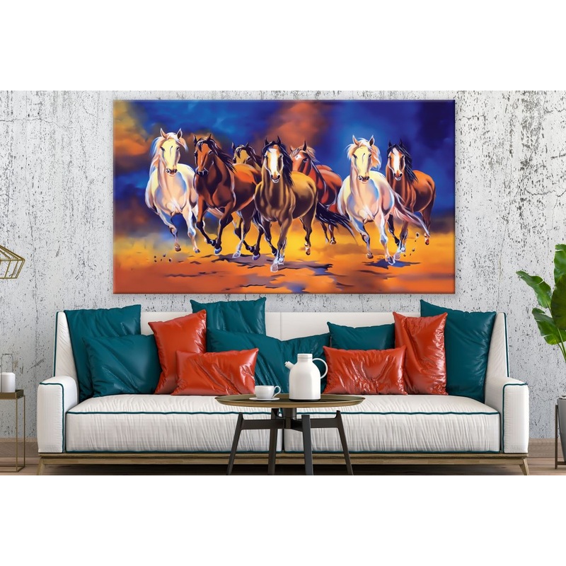 Stunning Seven Running Horses Painting Print 100% Australian Made