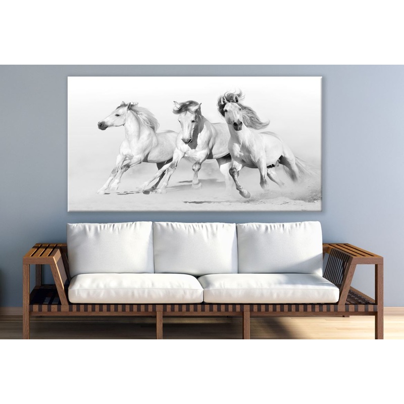 Three Horses Running on Sand Print 100% Australian Made