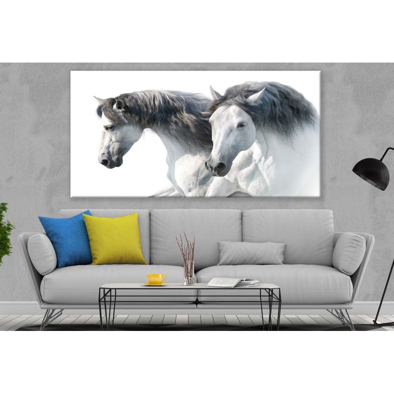 White Horse Couple Portrait Print 100% Australian Made