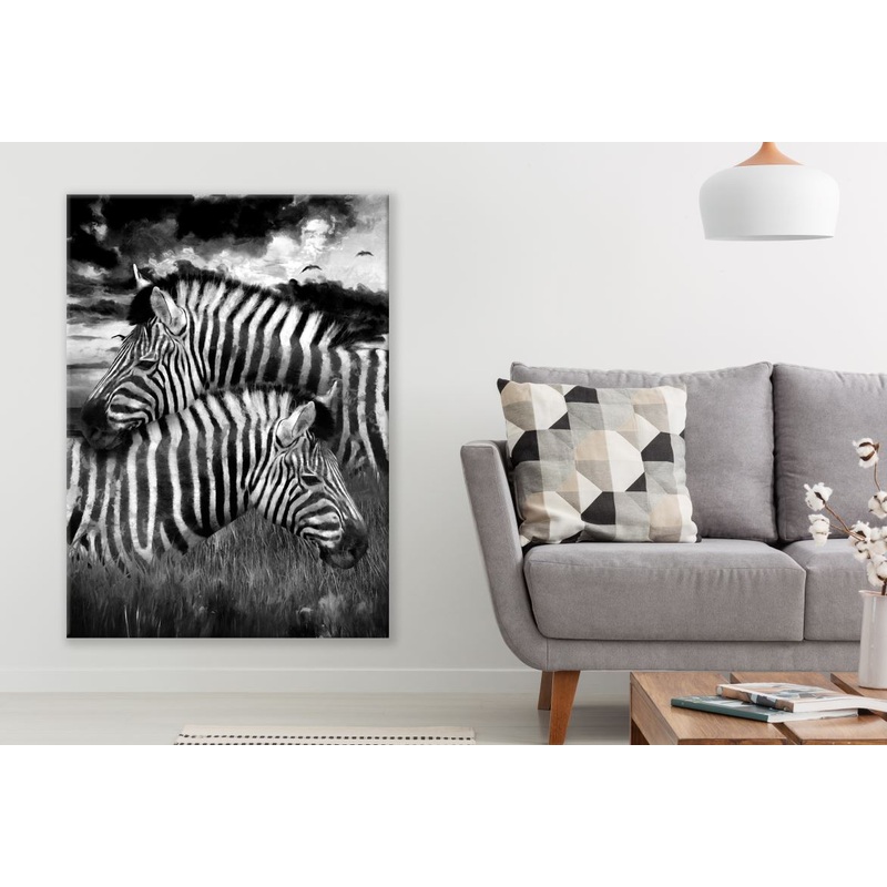 Zebra Couple Love B&W Print 100% Australian Made