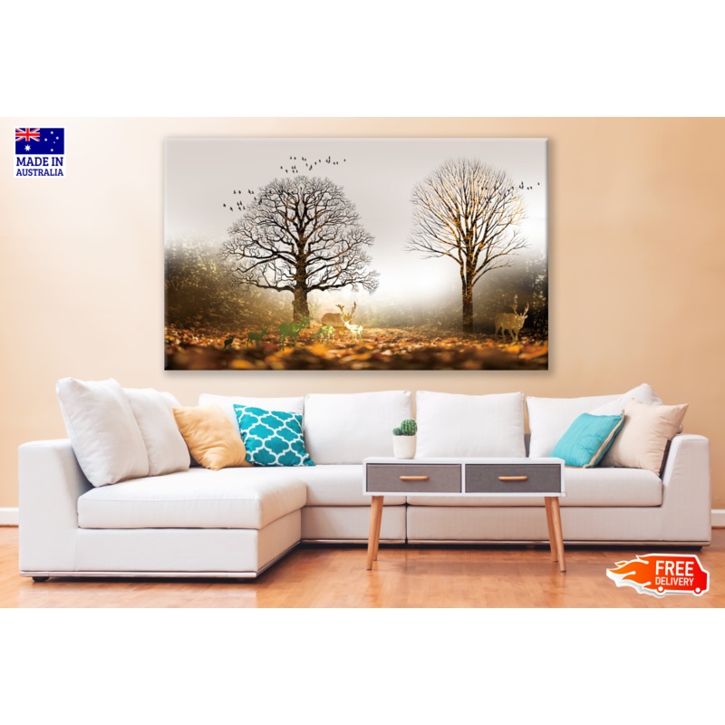 Abstract Forest & Animals Design Print 100% Australian Made