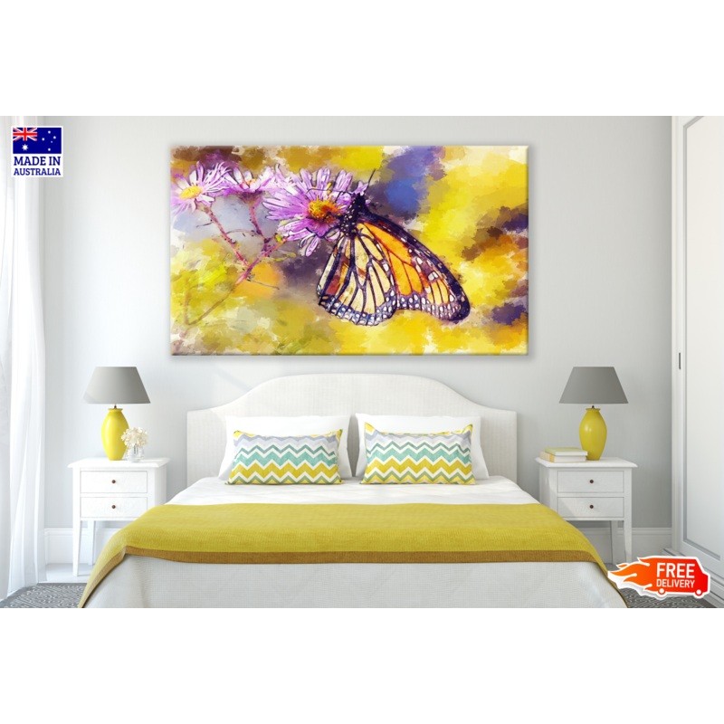 Butterfly Standing on a Flower Print 100% Australian Made