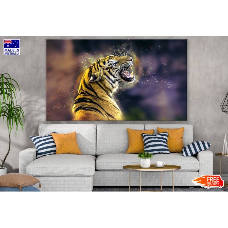 Tiger Roaring Painting Print 100% Australian Made