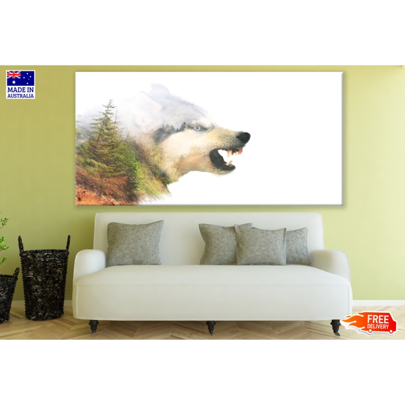 Wolf & Forest Double Exposure Photograph Print 100% Australian Made