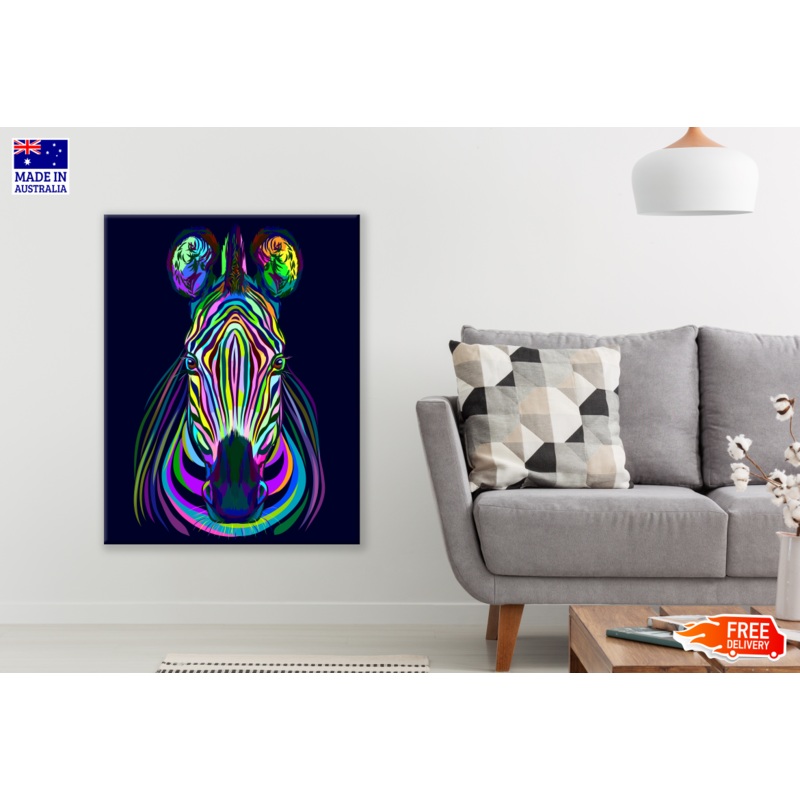 Zebra Multicolour Stripe Painting Print 100% Australian Made