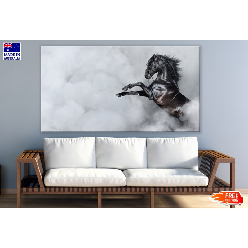 Black Horse Galloping Photograph Print 100% Australian Made