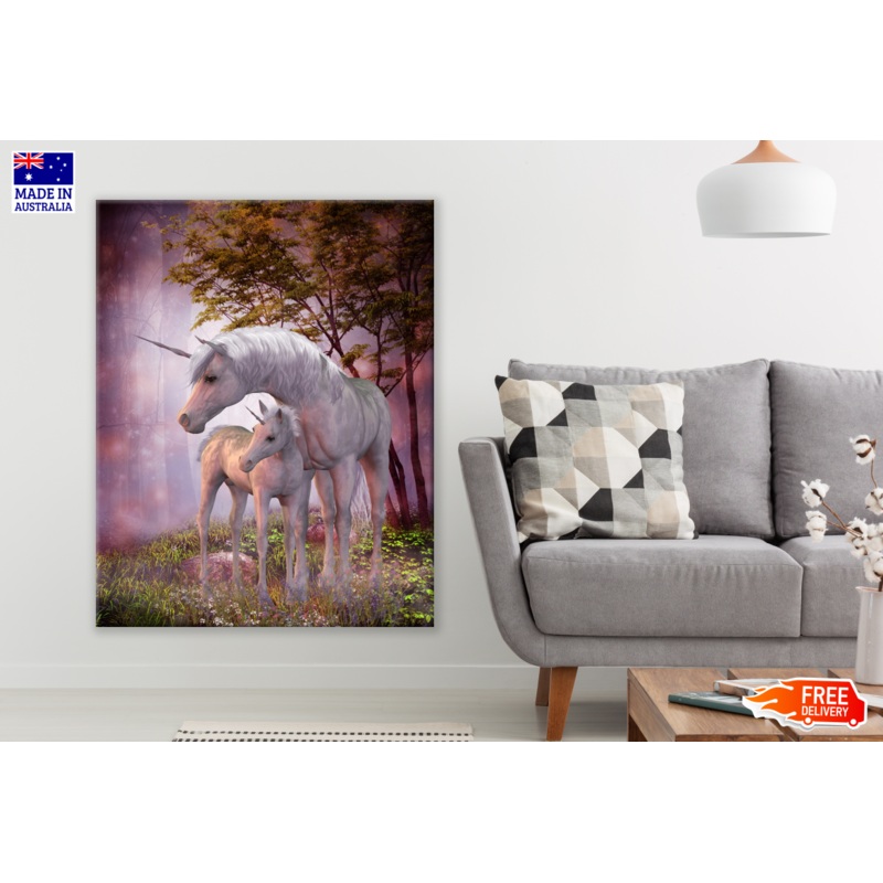 Unicorn Horse Adult & Baby Painting Print 100% Australian Made