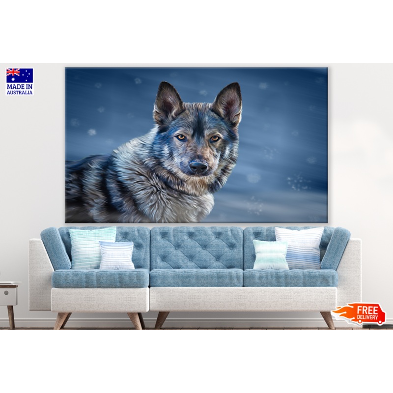 Wolf Portrait Snow Photograph Print 100% Australian Made