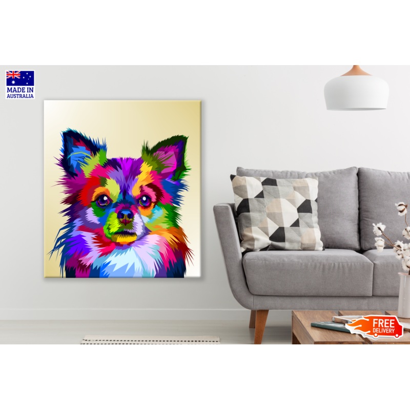 Abstract Colourful Dog Painting Print 100% Australian Made