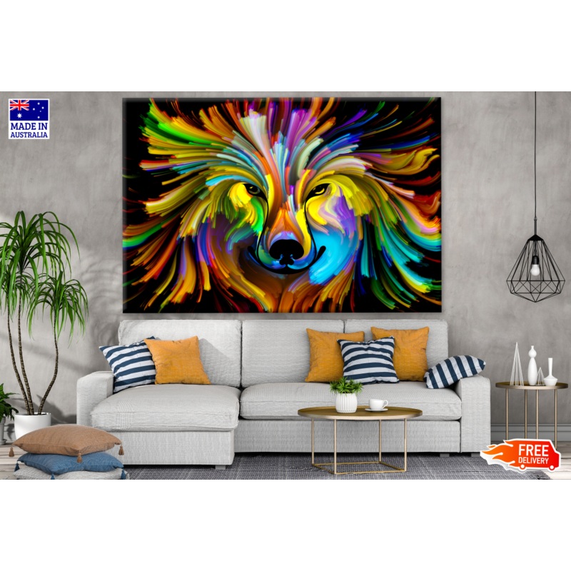 Abstract Colourful Dog Portrait Design Print 100% Australian Made