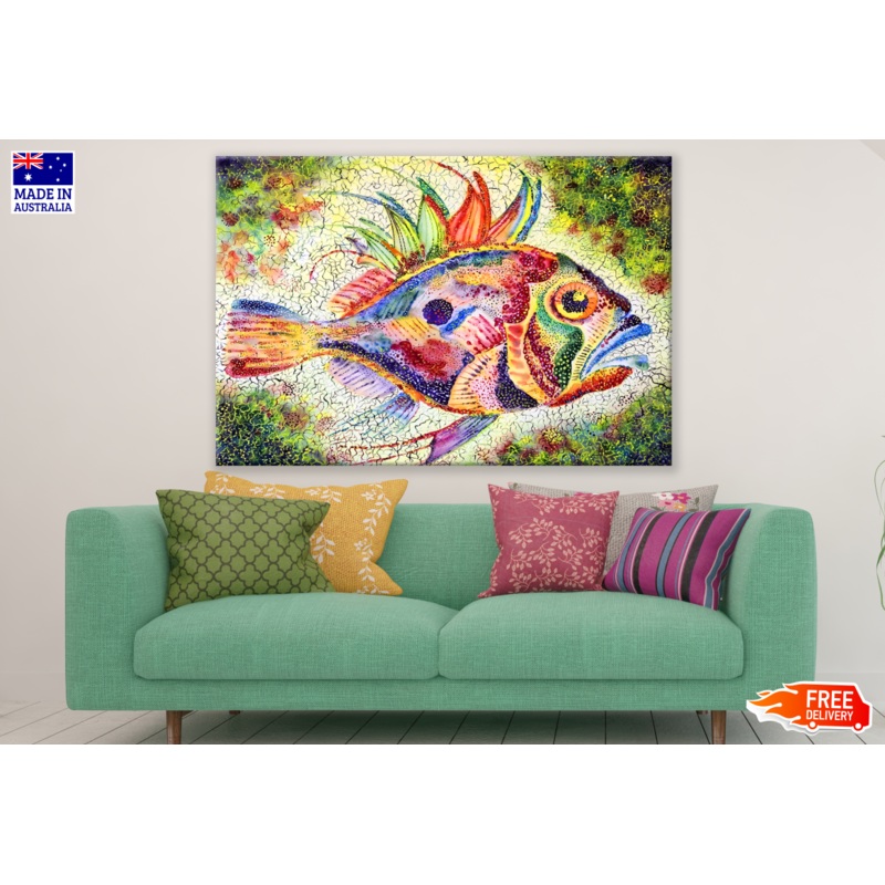 Abstract Colourful Fish Design Print 100% Australian Made