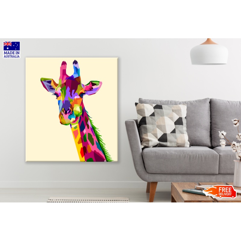Abstract Colourful Giraffe Painting Print 100% Australian Made