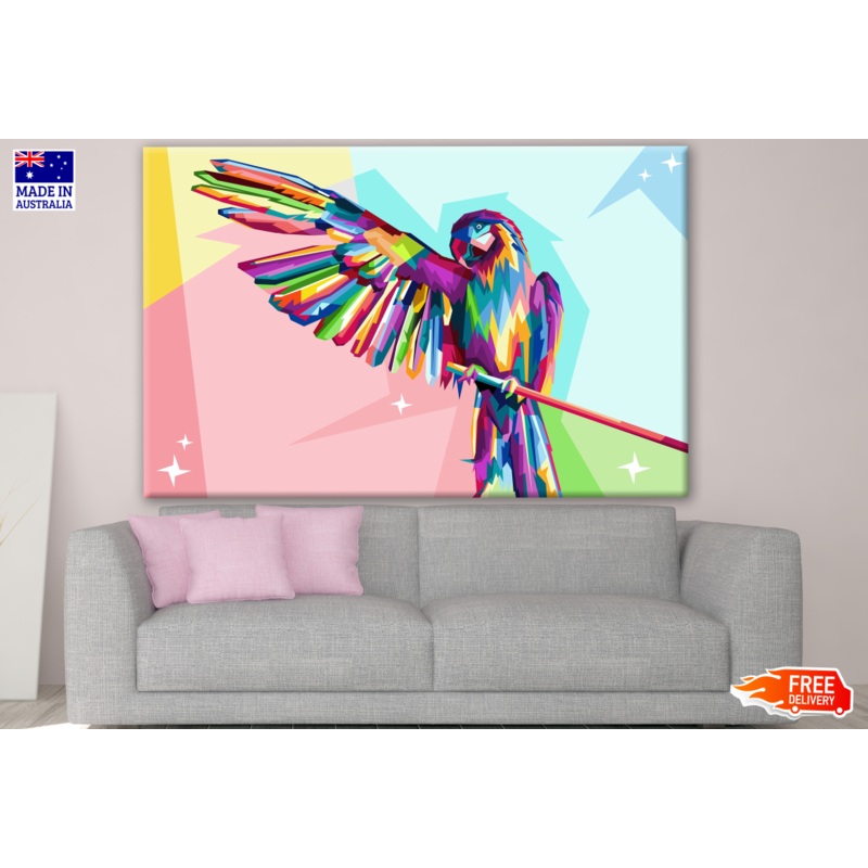 Abstract Colourful Macaw Bird Design Print 100% Australian Made