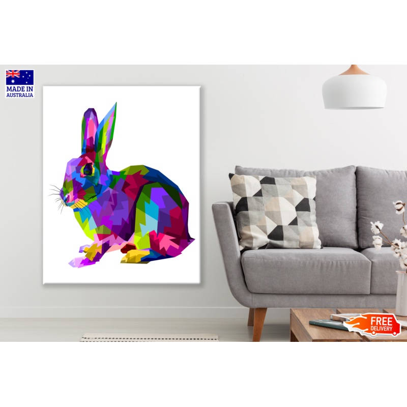 Abstract Colourful Rabbit Painting Print 100% Australian Made