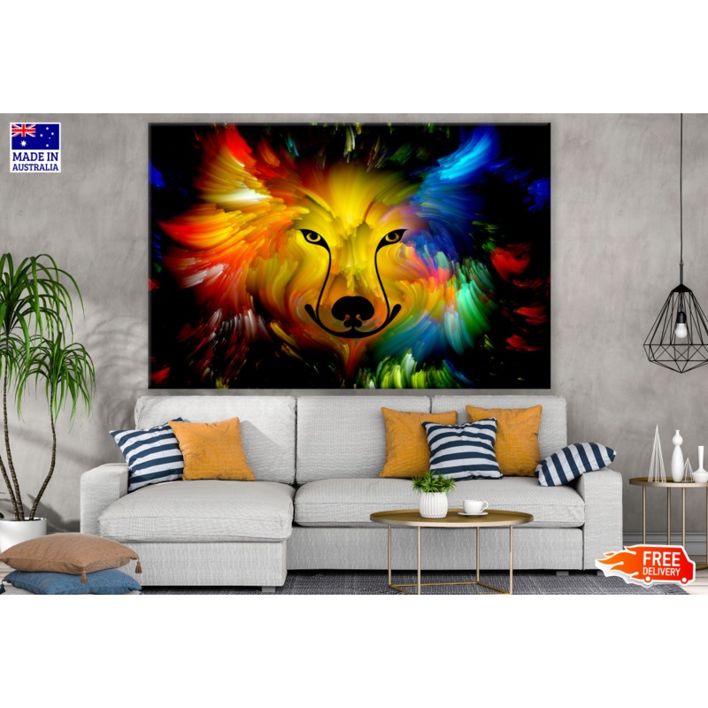 Abstract Fox Face Portrait Print 100% Australian Made