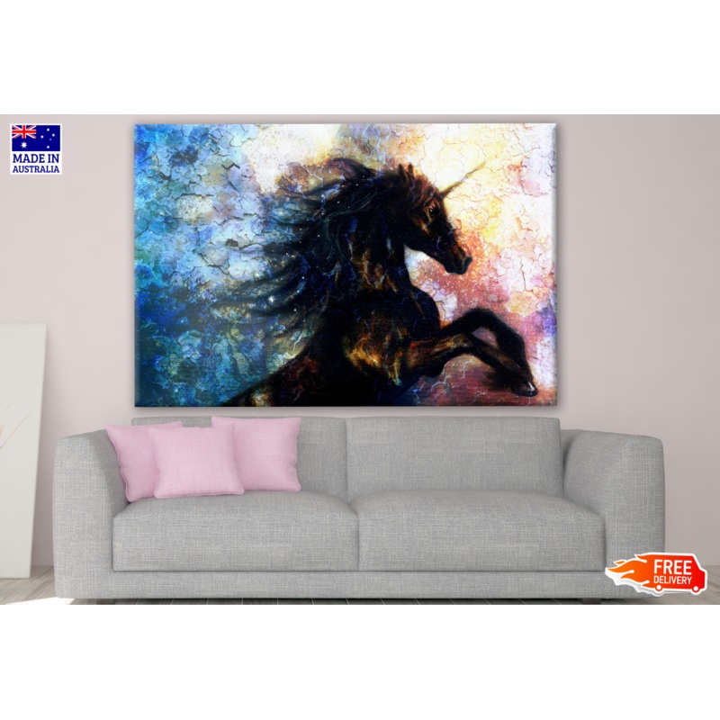 Black Unicorn Painting Print 100% Australian Made