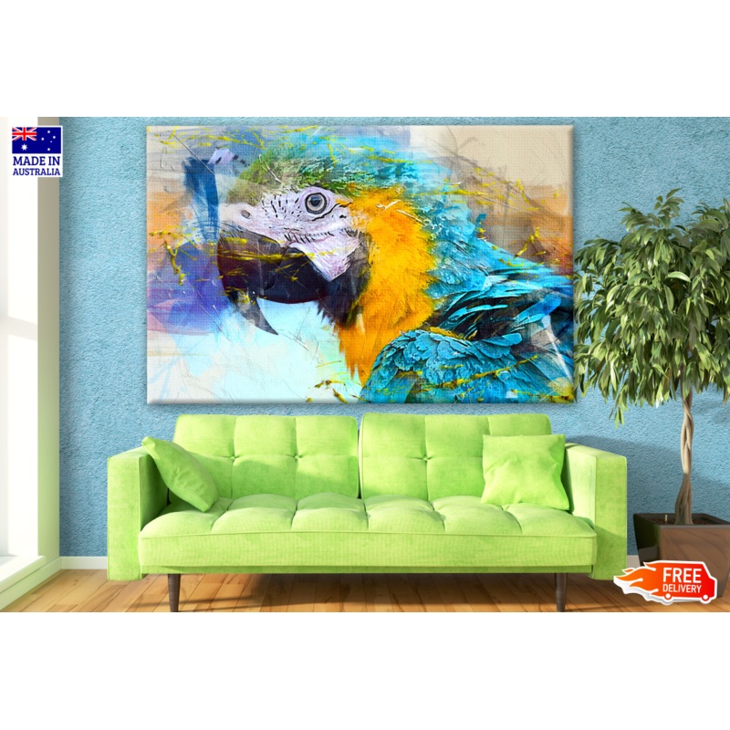 Blue Mackaw Portrait Painting Print 100% Australian Made