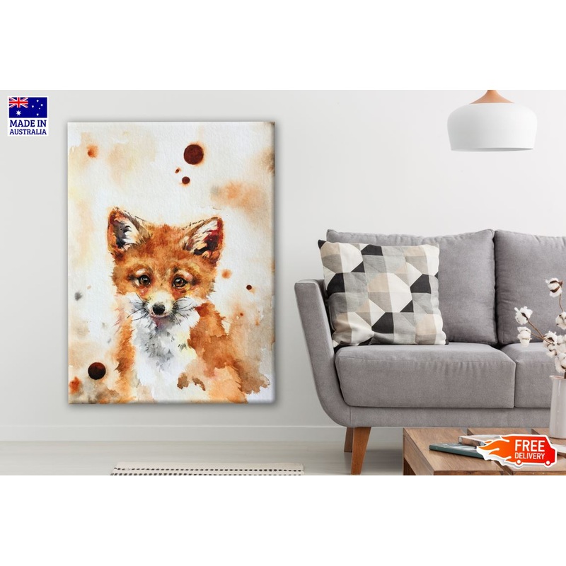Baby Fox Portrait Painting Print 100% Australian Made