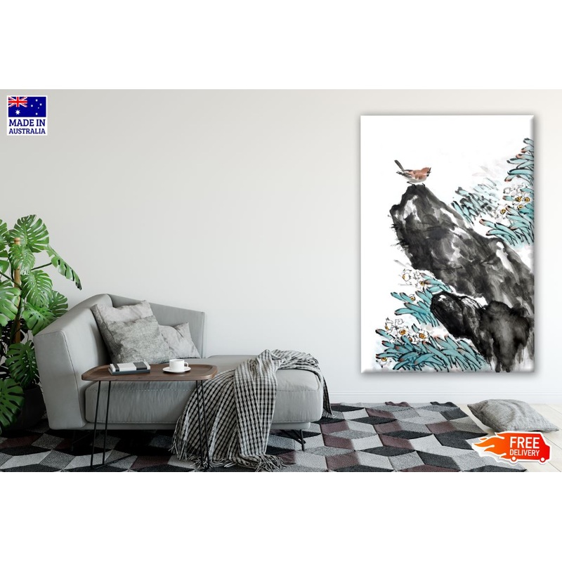 Bird on a Rock Painting Print 100% Australian Made