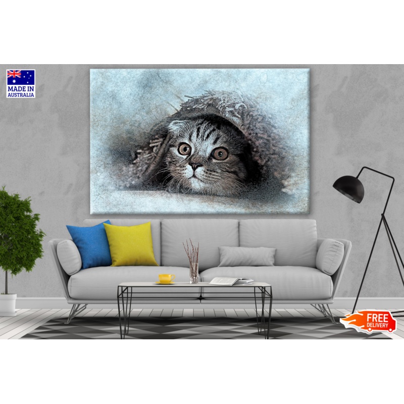 Cat Under a Carpet Painting Print 100% Australian Made