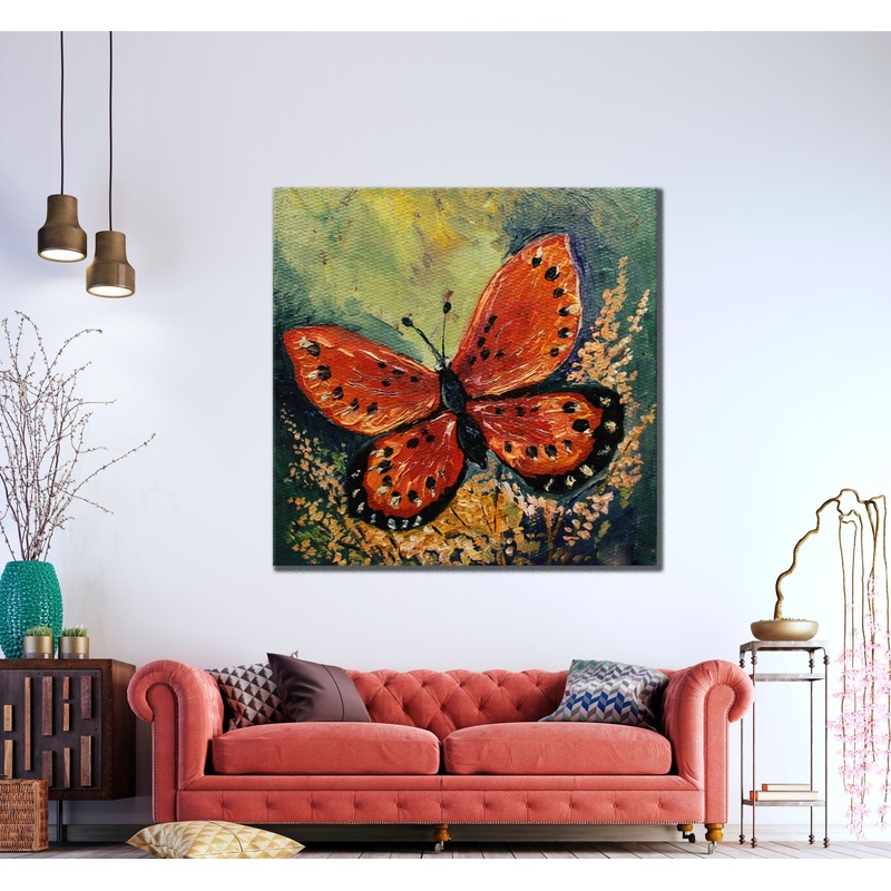 Square Canvas Butterfly Painting High Quality Print 100% Australian Made