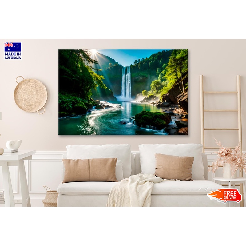 Waterfall In Plitvice National Park  Wall Art Decor 100% Australian Made