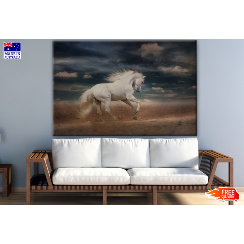 White Horse Running Photograph Print 100% Australian Made