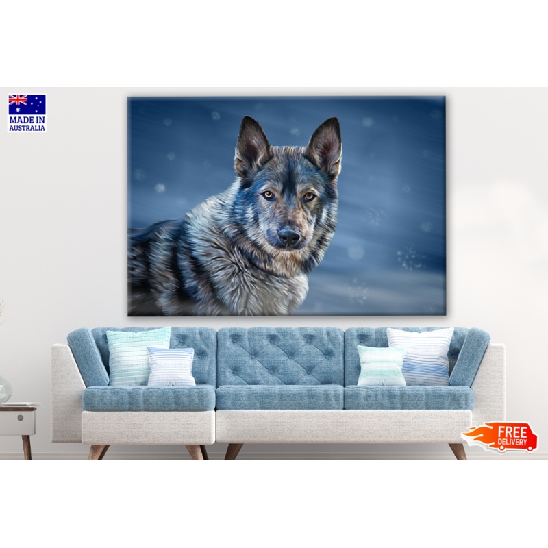 Wolf Portrait Painting Print 100% Australian Made