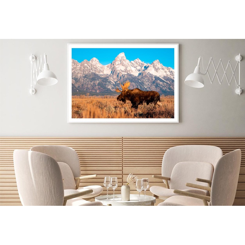Bull Moose in Mountain Sky Home Decor Premium Quality Poster Print Choose Your Sizes