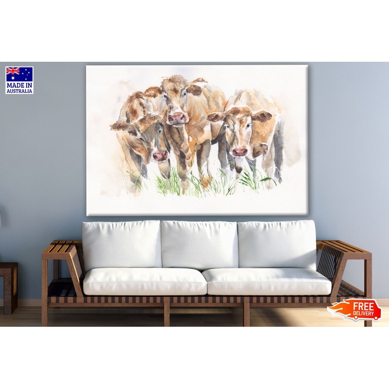 Cattle Herd Painting Print 100% Australian Made