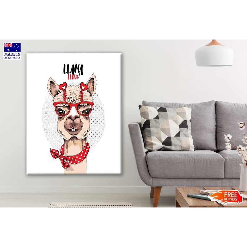 Stylish Llama with Sunglasses Painting Print 100% Australian Made Print 100% Australian Made