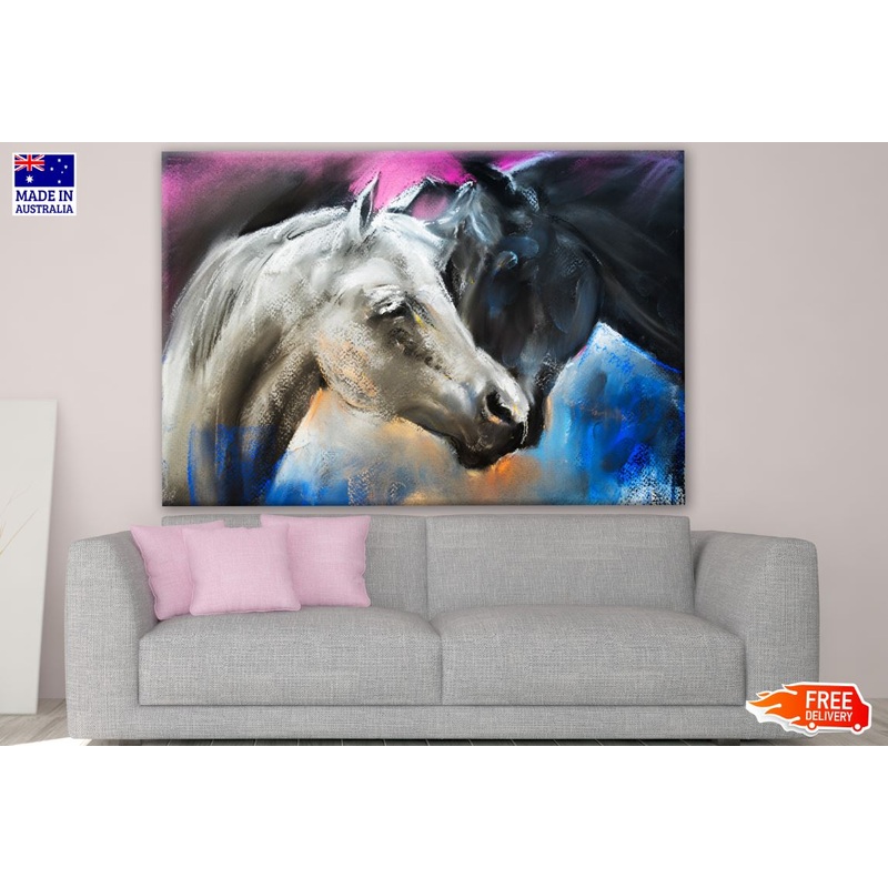 Two Horses Portrait Painting Print 100% Australian Made