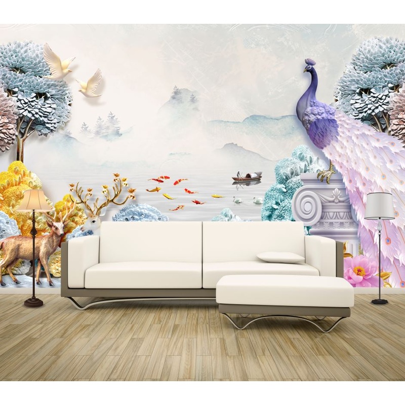Wallpaper Murals Peel and Stick Removable Animals & Nature Colourful Design High Quality