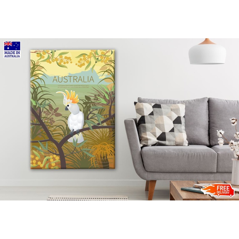 White Macaw Bird Art Print 100% Australian Made