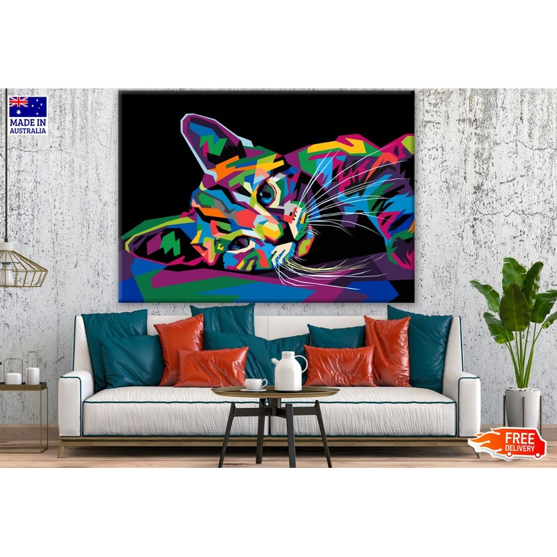 Abstract Cat Portrait Design Print 100% Australian Made