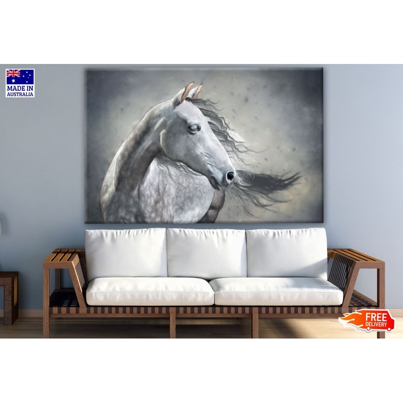B&W Horse Watercolor Painting Print 100% Australian Made