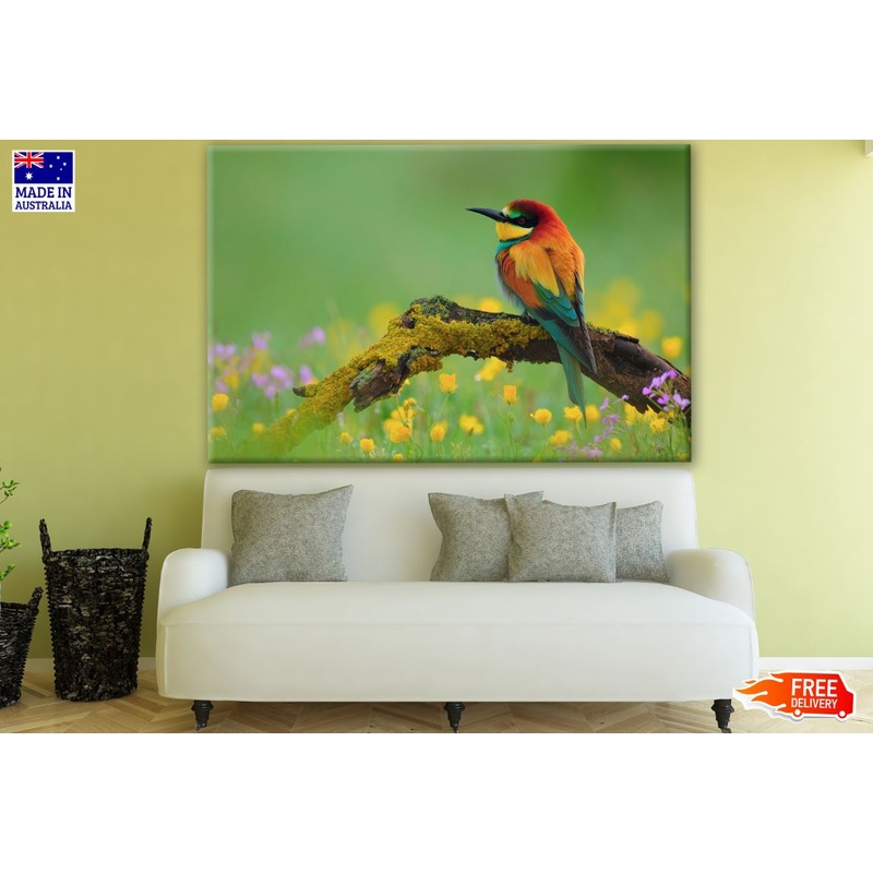 Bird in a Floral Field Photograph Print 100% Australian Made